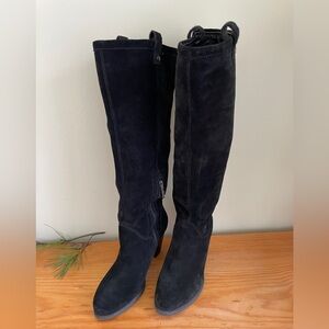 Ugg 'Ava' Tall Water Resistant Black Suede Boot Size 6.5. 1013679
